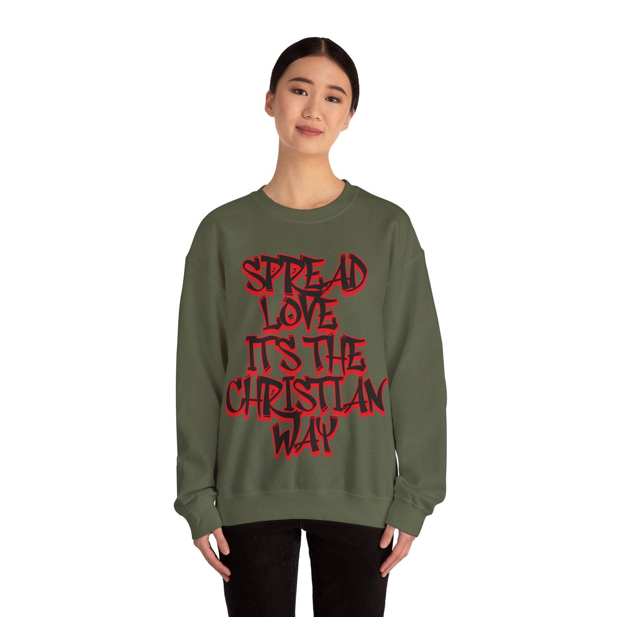 Spread Love Christian Sweatshirt | Unisex Heavy Blend Crewneck