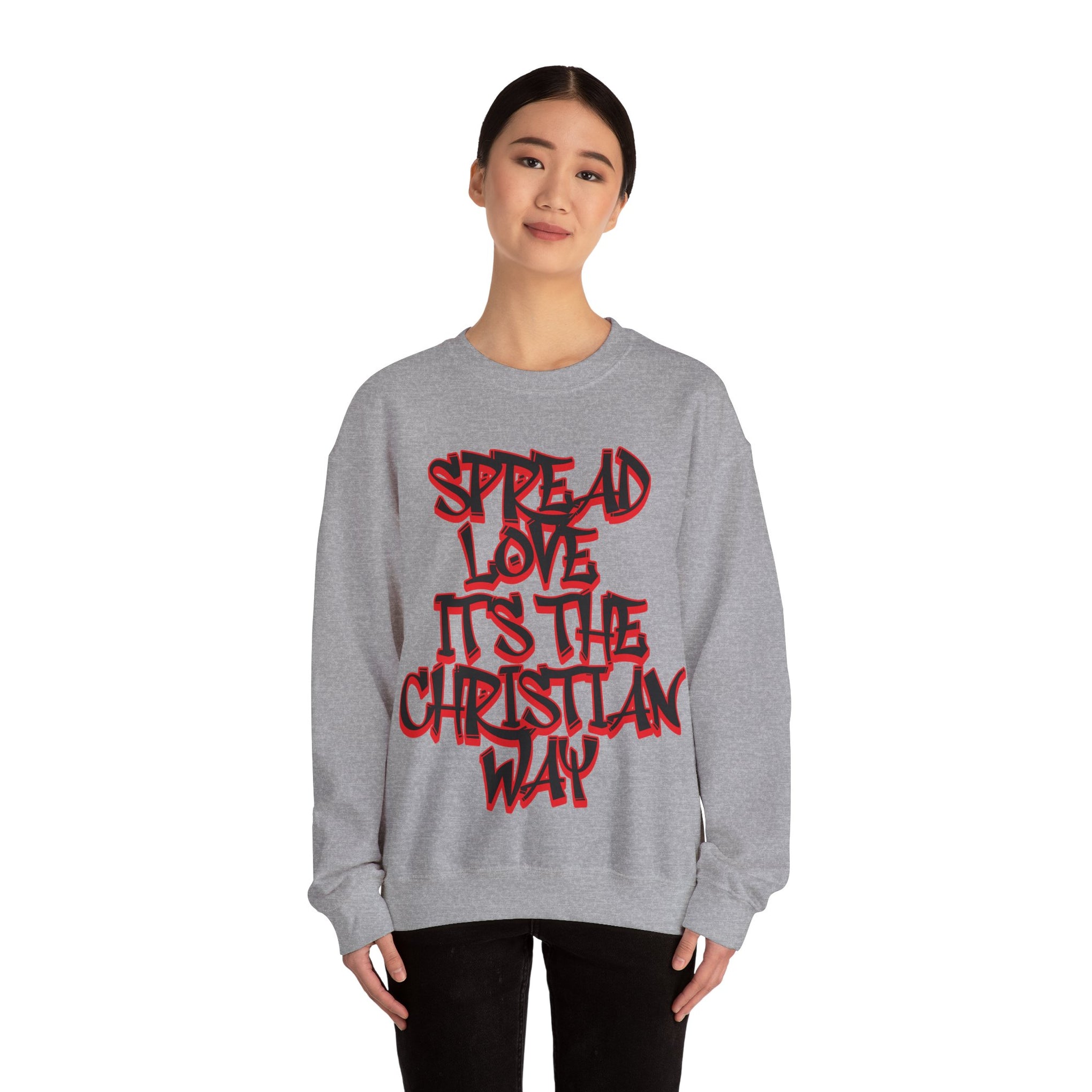 Spread Love Christian Sweatshirt | Unisex Heavy Blend Crewneck