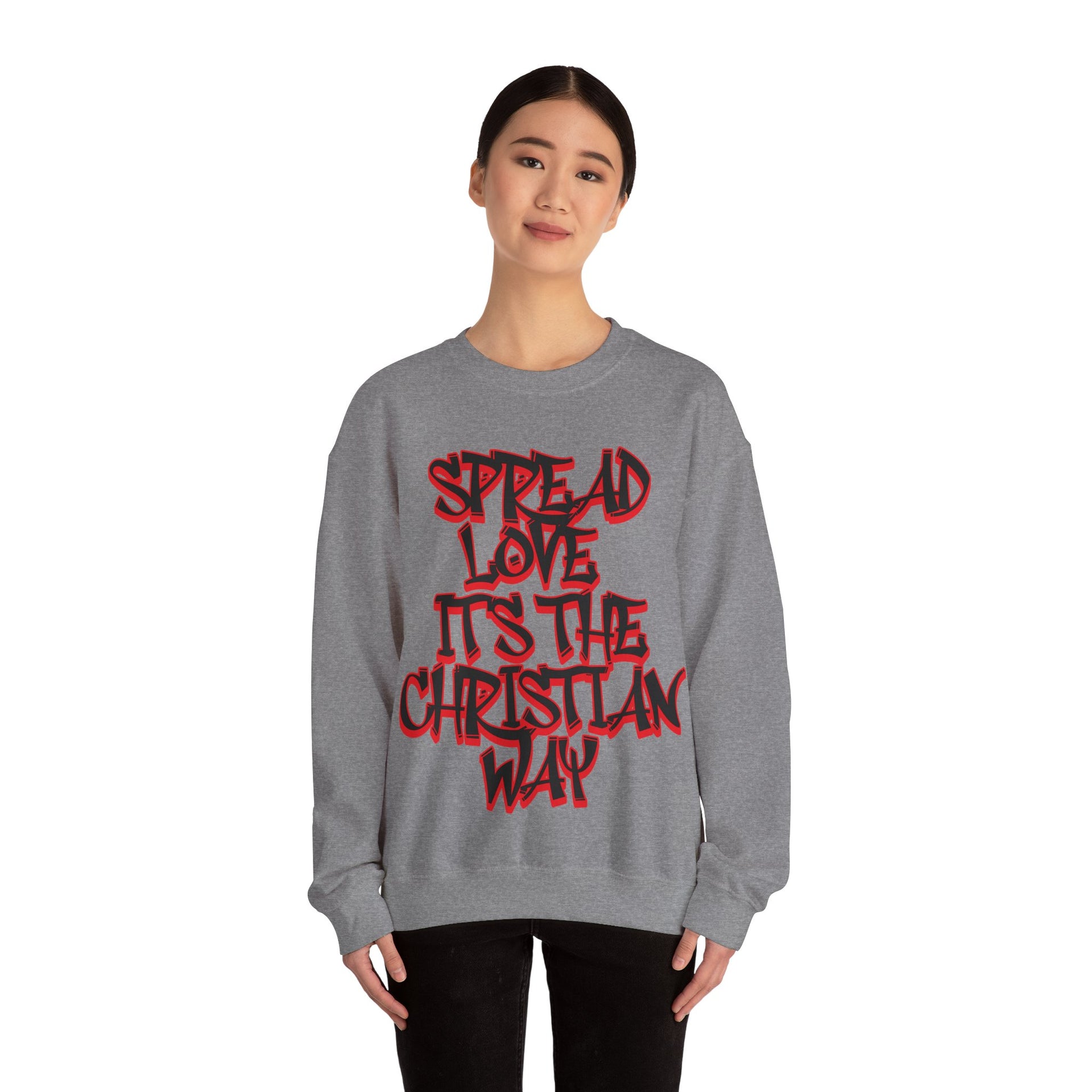 Spread Love Christian Sweatshirt | Unisex Heavy Blend Crewneck